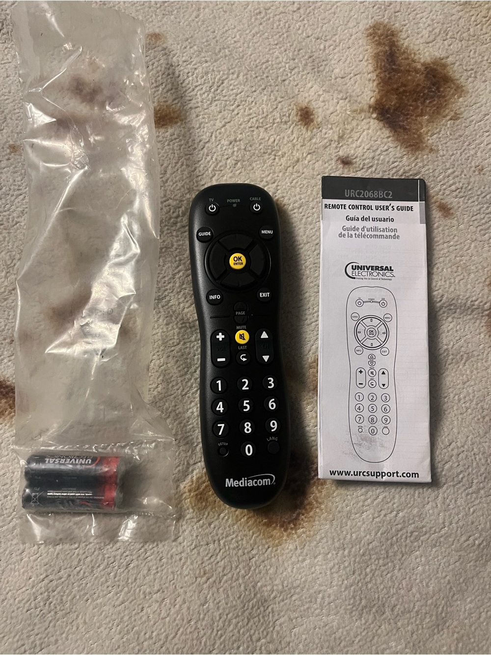Black Universal Remote Control with Guide